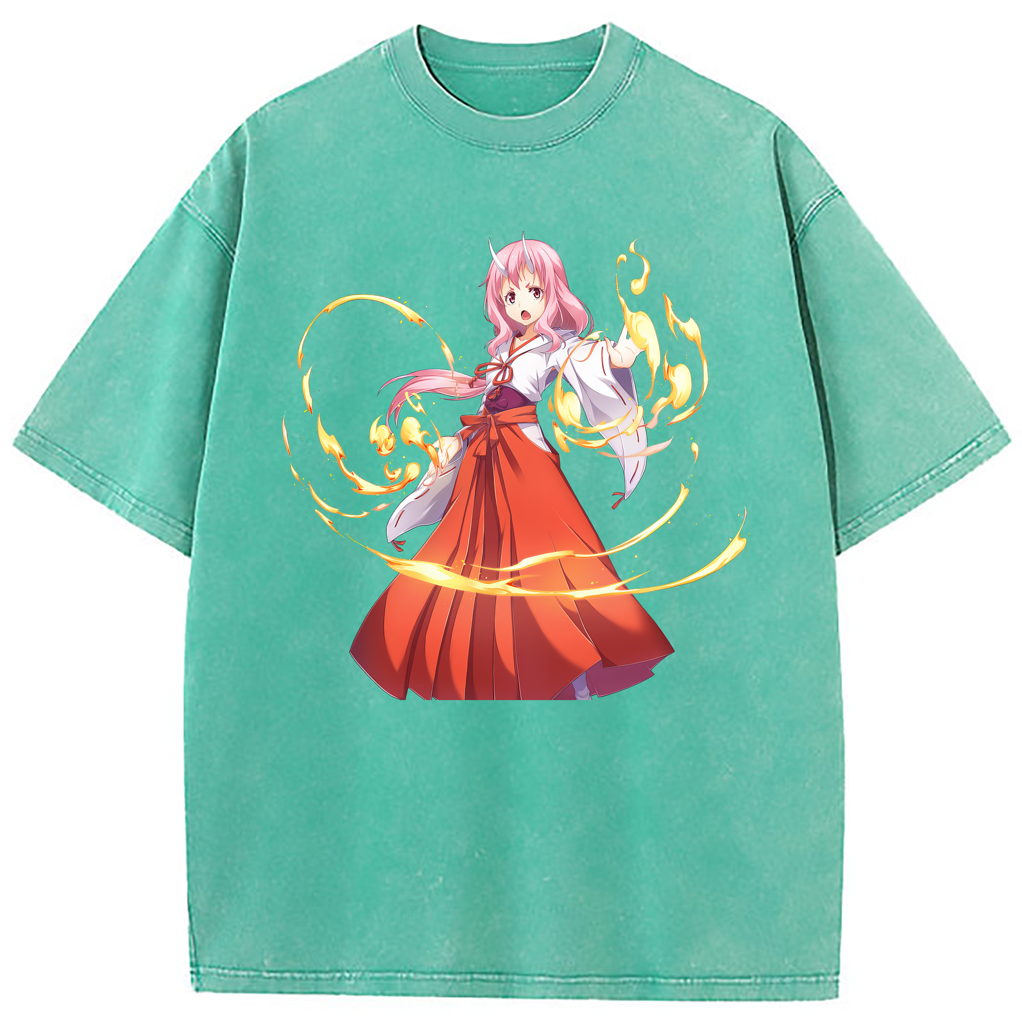 （画像用） 転スラ Regarding Reincarnated to Slime 綿100% ヴィンテージ風 半袖Tシャツ（フロントプリント）